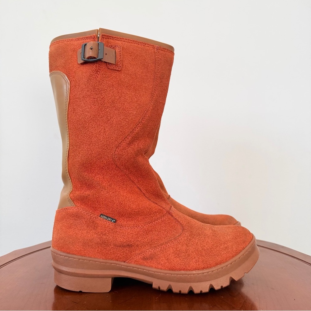 Keen Orange and Tan Suede rain Boots Waterproof